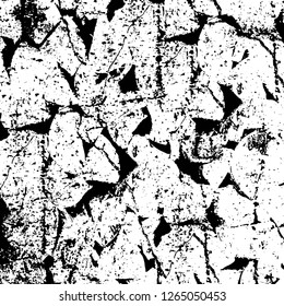 Vector grunge overlay texture. Black and white background. Abstract monochrome image includes a faded effect in dark tones