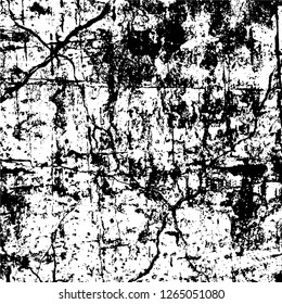 Vector grunge overlay texture. Black and white background. Abstract monochrome image includes a faded effect in dark tones