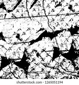 Vector grunge overlay texture. Black and white background. Abstract monochrome image includes a faded effect in dark tones