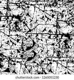 Vector grunge overlay texture. Black and white background. Abstract monochrome image includes a faded effect in dark tones
