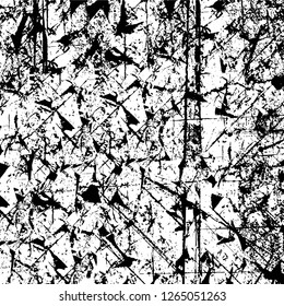 Vector grunge overlay texture. Black and white background. Abstract monochrome image includes a faded effect in dark tones