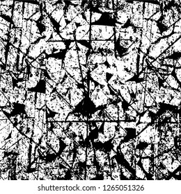 Vector grunge overlay texture. Black and white background. Abstract monochrome image includes a faded effect in dark tones