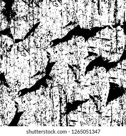 Vector grunge overlay texture. Black and white background. Abstract monochrome image includes a faded effect in dark tones