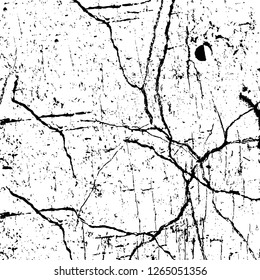 Vector grunge overlay texture. Black and white background. Abstract monochrome image includes a faded effect in dark tones