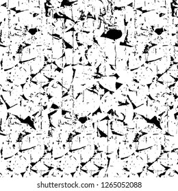 Vector grunge overlay texture. Black and white background. Abstract monochrome image includes a faded effect in dark tones