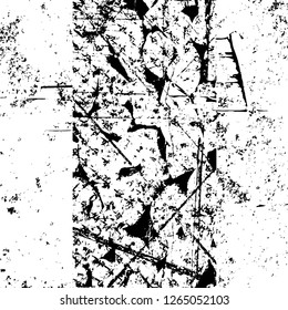 Vector grunge overlay texture. Black and white background. Abstract monochrome image includes a faded effect in dark tones