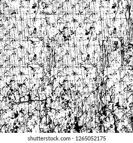 Vector grunge overlay texture. Black and white background. Abstract monochrome image includes a faded effect in dark tones