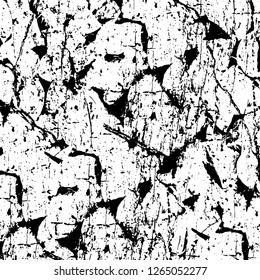Vector grunge overlay texture. Black and white background. Abstract monochrome image includes a faded effect in dark tones