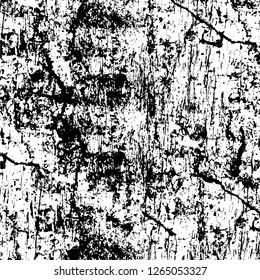 Vector grunge overlay texture. Black and white background. Abstract monochrome image includes a faded effect in dark tones