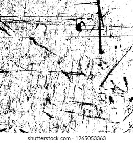 Vector grunge overlay texture. Black and white background. Abstract monochrome image includes a faded effect in dark tones