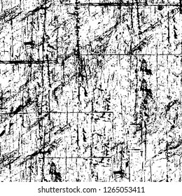 Vector grunge overlay texture. Black and white background. Abstract monochrome image includes a faded effect in dark tones