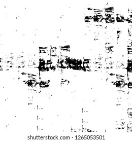 Vector grunge overlay texture. Black and white background. Abstract monochrome image includes a faded effect in dark tones