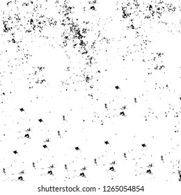 Vector grunge overlay texture. Black and white background. Abstract monochrome image includes a faded effect in dark tones