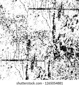 Vector grunge overlay texture. Black and white background. Abstract monochrome image includes a faded effect in dark tones