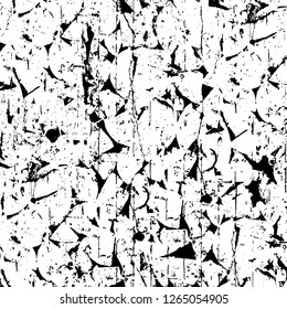 Vector grunge overlay texture. Black and white background. Abstract monochrome image includes a faded effect in dark tones