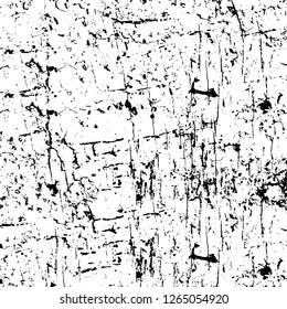 Vector grunge overlay texture. Black and white background. Abstract monochrome image includes a faded effect in dark tones