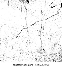 Vector grunge overlay texture. Black and white background. Abstract monochrome image includes a faded effect in dark tones
