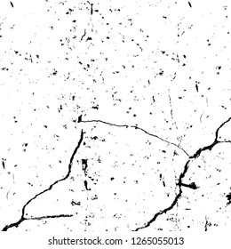 Vector grunge overlay texture. Black and white background. Abstract monochrome image includes a faded effect in dark tones