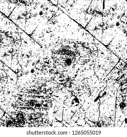 Vector grunge overlay texture. Black and white background. Abstract monochrome image includes a faded effect in dark tones
