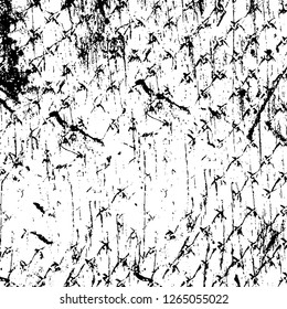 Vector grunge overlay texture. Black and white background. Abstract monochrome image includes a faded effect in dark tones