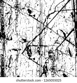 Vector grunge overlay texture. Black and white background. Abstract monochrome image includes a faded effect in dark tones