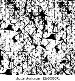 Vector grunge overlay texture. Black and white background. Abstract monochrome image includes a faded effect in dark tones