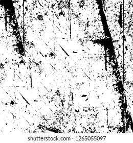 Vector grunge overlay texture. Black and white background. Abstract monochrome image includes a faded effect in dark tones