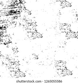 Vector grunge overlay texture. Black and white background. Abstract monochrome image includes a faded effect in dark tones