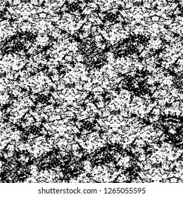 Vector grunge overlay texture. Black and white background. Abstract monochrome image includes a faded effect in dark tones