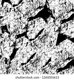 Vector grunge overlay texture. Black and white background. Abstract monochrome image includes a faded effect in dark tones