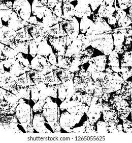 Vector grunge overlay texture. Black and white background. Abstract monochrome image includes a faded effect in dark tones