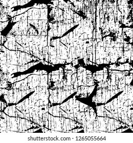 Vector grunge overlay texture. Black and white background. Abstract monochrome image includes a faded effect in dark tones