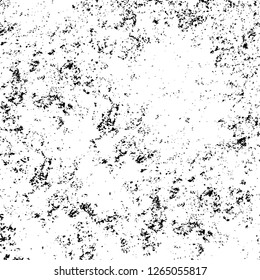 Vector grunge overlay texture. Black and white background. Abstract monochrome image includes a faded effect in dark tones