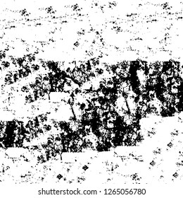Vector grunge overlay texture. Black and white background. Abstract monochrome image includes a faded effect in dark tones
