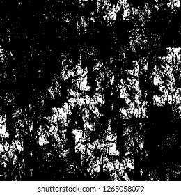 Vector grunge overlay texture. Black and white background. Abstract monochrome image includes a faded effect in dark tones