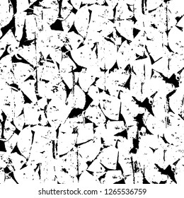 Vector grunge overlay texture. Black and white background. Abstract monochrome image includes a faded effect in dark tones