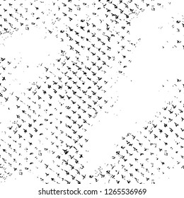Vector grunge overlay texture. Black and white background. Abstract monochrome image includes a faded effect in dark tones