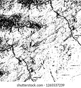 Vector grunge overlay texture. Black and white background. Abstract monochrome image includes a faded effect in dark tones