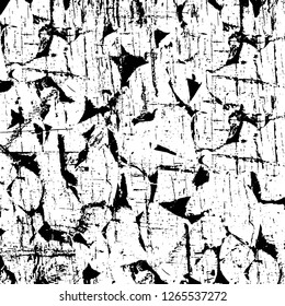 Vector grunge overlay texture. Black and white background. Abstract monochrome image includes a faded effect in dark tones