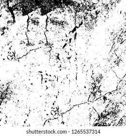 Vector grunge overlay texture. Black and white background. Abstract monochrome image includes a faded effect in dark tones