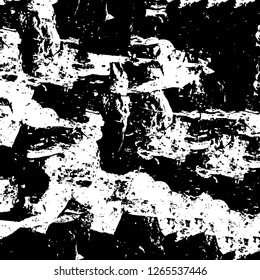 Vector grunge overlay texture. Black and white background. Abstract monochrome image includes a faded effect in dark tones