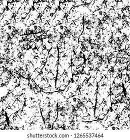 Vector grunge overlay texture. Black and white background. Abstract monochrome image includes a faded effect in dark tones