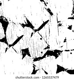 Vector grunge overlay texture. Black and white background. Abstract monochrome image includes a faded effect in dark tones