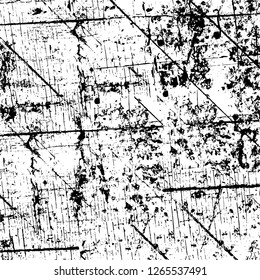 Vector grunge overlay texture. Black and white background. Abstract monochrome image includes a faded effect in dark tones