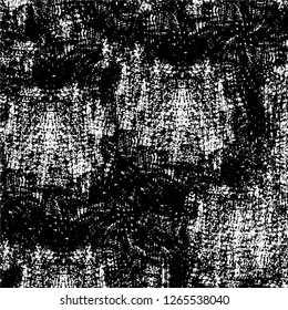 Vector grunge overlay texture. Black and white background. Abstract monochrome image includes a faded effect in dark tones