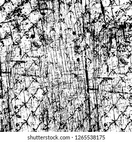 Vector grunge overlay texture. Black and white background. Abstract monochrome image includes a faded effect in dark tones