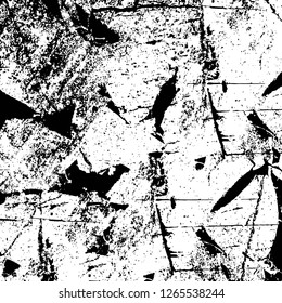 Vector grunge overlay texture. Black and white background. Abstract monochrome image includes a faded effect in dark tones