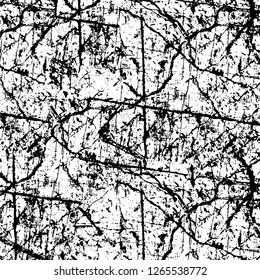 Vector grunge overlay texture. Black and white background. Abstract monochrome image includes a faded effect in dark tones