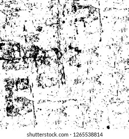 Vector grunge overlay texture. Black and white background. Abstract monochrome image includes a faded effect in dark tones
