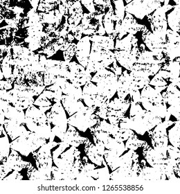 Vector grunge overlay texture. Black and white background. Abstract monochrome image includes a faded effect in dark tones